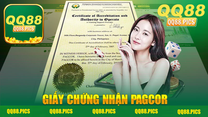 Giấy chứng nhận Pagcor